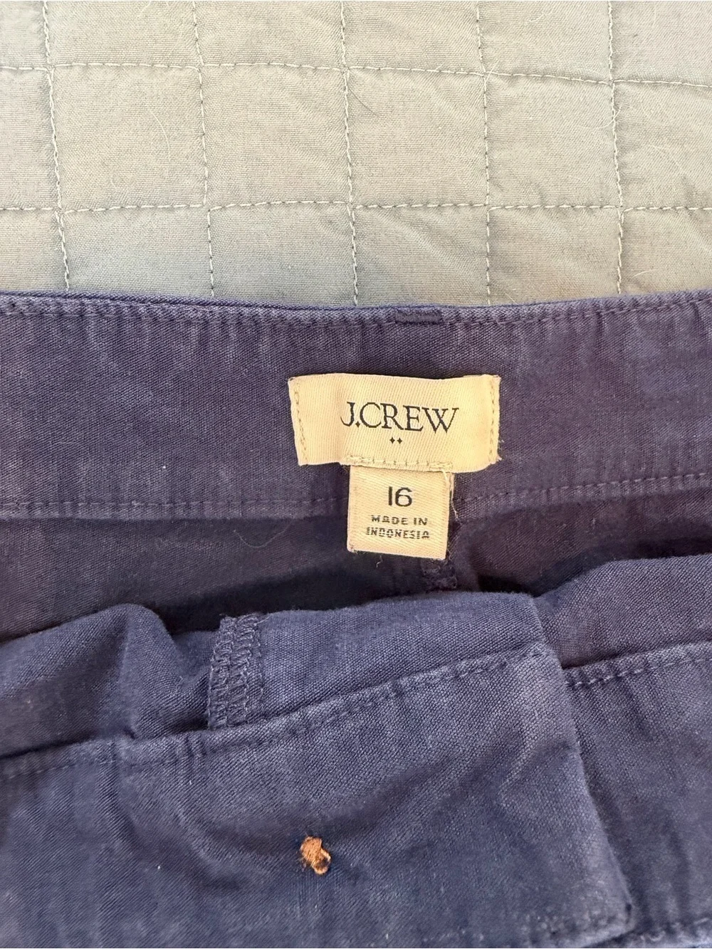 J. Crew Navy Cotton Mini Skirt with Front Patch Pockets
